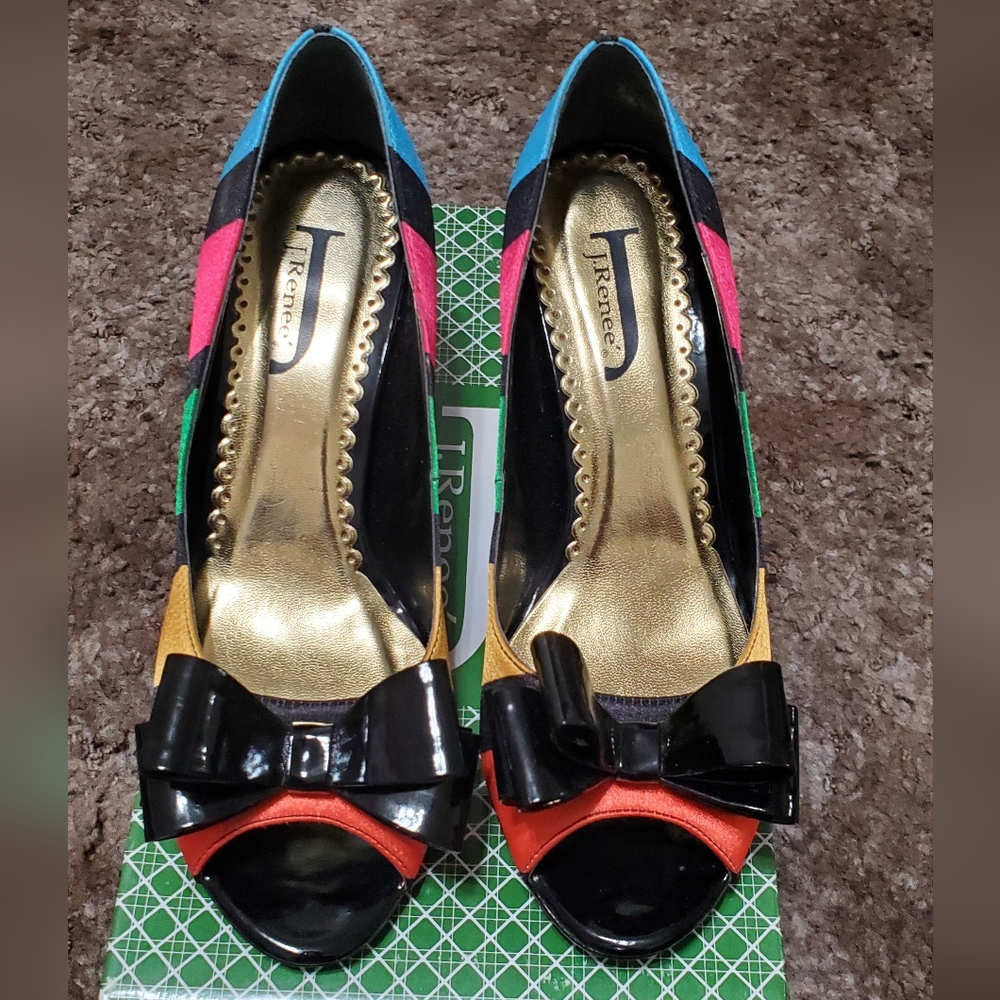Satin Rainbow Heels